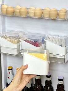 Refrigerator Door Organizer, Kitchen Flip-Top Refrigerator Storage Box, Food Divider, Storage Box,Fridge Side Door Storage Containers,Clear Plastic Multi-Purpose Organizer Bins,Easy Access,High-Quality Transparent Plastic, Ensure Longevity,For Refrigerator, Cabinet, Storage For Small Items, Fruits, Vegetables,Perfect Gift For Christmas, New Year'S, Valentine'S Day, Thanksgiving, Halloween, And Mother'S Day - Multicolor - View 7