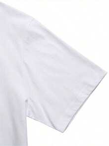 Men's T-Shirt, 100% Premium Cotton, Short Sleeve, Shiny 4-Point Star Print, Gym Suit, Stylish Gift For Him, Crew Neck, Plain, Casual Fashion - 白色 - 查看 2