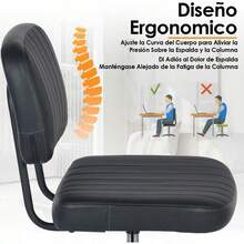 ARREDAMENTI Silla Oficina en CasaSilla Trabajo Giratoria Cuero PU con Respaldo Bajo y sin Brazos Silla Escritorio con Ruedas Ajustable en Altura para Niños Adolescentes y Adultos Negro - Multicolor - Ver 6