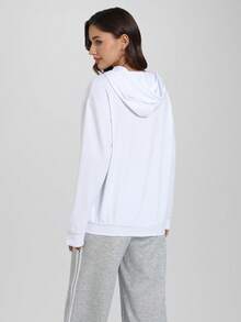 CZRLHYT Áo nỉ nữ dáng rộng có mũ, áo nỉ chui đầu, áo hoodie thời trang, áo dài tay dễ thương có túi. - trắng - Xem 4