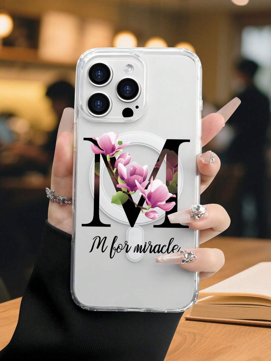 Lujo Ligero Estilo y BellezaM para milagro Funda de Teléfono Transparente con Compatibilidad de Carga Inalámbrica Magnética Compatible con 17 17PROMAX 17PRO 16PROMAX 16PRO y Todos los Modelos Impresc - transparente - Ver 1
