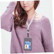 GRIRIW Porta Credencial De Tela Con Correa Bolsa Para Estuche Para Identificacin Vertical Resistente y Duradero - inicial - Ver 8