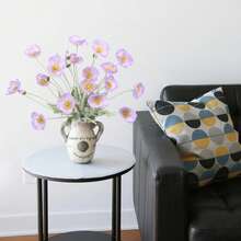 1/3/5pcs Artificial Poppy Flowers, 59cm Long, 4 Flowers Per Stem, Minimalist Modern Style, Bendable & Non-Fading - Suitable For DIY Flower Wall, Scene Decor, Vase Arrangement In Living Room/Bedroom, Wedding, Party - Purple - View 7