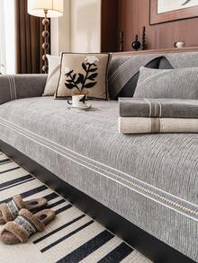 1 chiếc vỏ đệm sofa dùng được cả bốn mùa, kiểu dáng hiện đại tối giản, chống trượt, chống bụi và có thể giặt, mềm mại và không phai màu, thân thiện với thú cưng, phù hợp với sofa hình chữ L và sofa 1/2/3/4 chỗ ngồi. - Màu xám đen - Xem 6