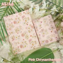 1个A5/A6粉色菊花图案笔记本保护套，笔记本保护套，杂志保护套，办公用品，返校用品