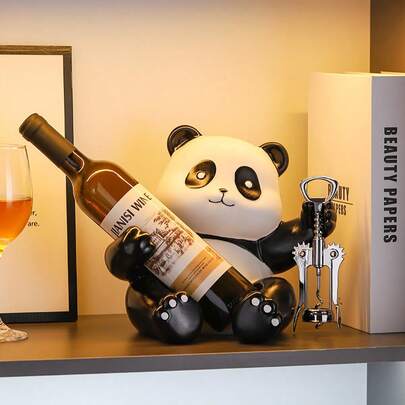 1pc Panda Wine Rack, Wine Glass Holder, Wine Cabinet Decor, Suitable For Living Room Luxury High-End Niche Decoration, Housewarming Gift