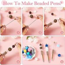 149 Pieces DIY Beadable Pen Kit – 50 Plastic Ballpoint Pens With Refills & Bags, Beads Not Included – School Supplies, Office Accessories & Craft Gifts For Students & Teachers (Multicolor) - 彩色 - 查看 4