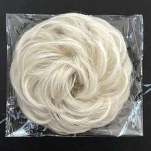 金色凌乱发髻假发片，波浪卷发发圈，合成发髻马尾辫接发，厚实盘发假发片，女士 - 彩色 - 查看 14