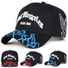 1Piece Men Letter Flame Embroidered Baseball Cap Outdoor Adjustable Sunscreen Leisure Hat Spring Autumn Travel Tourism Beach Vacation - 彩色 - 查看 9