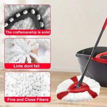 1/2/4个装旋转拖把替换头，超细纤维拖把替换头，兼容三角旋转拖把，360度微旋转拖把替换头，轻松清洁房屋地板，家用地板清洁用品，易于组装，可水洗，可重复使用。 - 紅色 - 查看 9