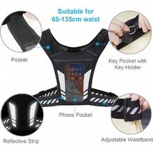 Chaleco para Correr, Chaleco Reflectante para Correr con Bolsillos, Chaleco de Hidratacion Running Mujer/Hombres, Ligero y Transpirable, Ajustable, para Corredores Nocturnos, Paseos,36696873 - Multicolor - Ver 2
