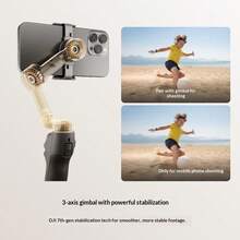 DJI Osmo Mobile 7P Smartphone Gimbal Stabilizer, AI Tracking, Vlog Live Shooting, Anti-Shake, Selfie Stick, Auto Tracking, Gesture Control, Official Standard Configuration - Black - View 7