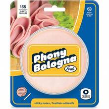 Phony - Bloc de notas adhesivas de Bolonia, 155 hojas, 3.5x 3.5 pulgadas, divertido embalaje de alimentos falsos, regalo divertido para la oficina, graduacin, regreso a la escuela - Pequeño - Ver 5