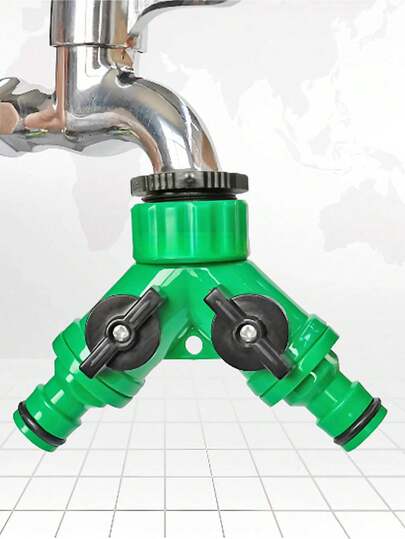 1/2个耐用专业双向草坪洒水喷头分流器Y型螺纹软管分流器花园软管接头水龙头适配器