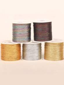 Gold/Silver Metallic Braided Cord, Suitable For Making Bracelets, Necklaces, DIY Tassels, Beaded Jewelry, Shamballa Cords And Other Accessories. - Multicolor - View 10