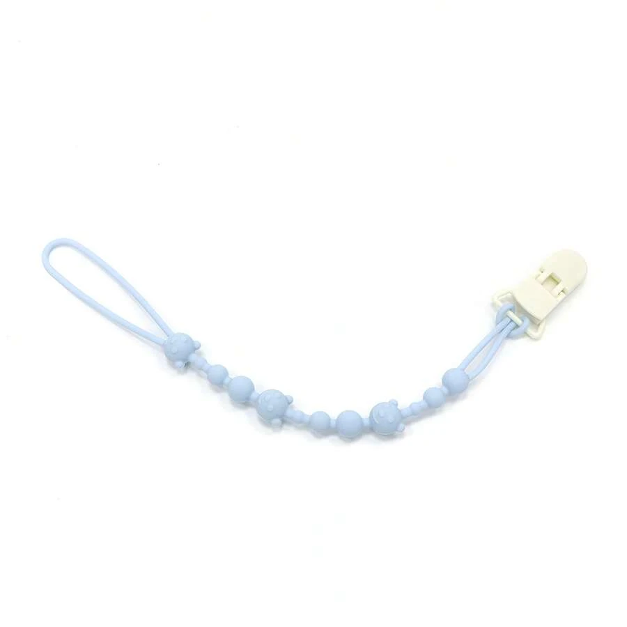 1条带夹子的硅胶奶嘴链，磨牙玩具，适用于大多数奶嘴，婴儿旅行必备品