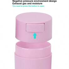 ZJchao Caja de Almacenamiento para Pegamento de Pestaas, Contenedor de Extensin de Pestaas con Presin Negativa, Tarro Organizador para Adhesivo de Pestaas, Caja de Almacenaje Estable Negro - Rosa - Ver 4