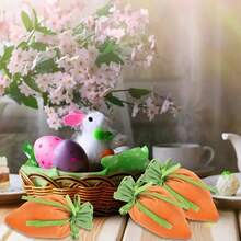 5/10pcs Easter Carrot Shaped Design Drawstring Gift Bags, Easter Basket Velvet Bags, Jewelry Storage Bags For Wedding Party, Suitable For Spring Egg Hunting, Outdoor Party Favors, Easter Party Souvenirs And Holiday Sweets Packaging, Holiday Gift Storage And Decoration - Multicolor - View 10