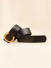 1pc Elegant Vintage Versatile Ladies Wide Belt To Pair With Dresses And Suits Summer, School Fall, Autumn, Halloween - 金色 - 查看 4