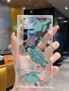 1pc Underwater Swimming Turtle Phone Case Soft Protective Cover Compatible With IPhone 17/17 Air/17 Pro/17 Pro Max, Honor, Galaxy A04e/12/A13/A14/A34/A50/A52/A53/A54/S21/S22/S23/S24/S25/S25Ultra, 6A/7A/8A, 12T/13T - Clear - View 5
