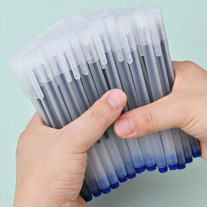Bộ 10/20/30/50 bút bi 0.5mm, mực trung tính, bút bi sợi carbon màu xanh dương, thích hợp để viết nhật ký, sử dụng văn phòng.