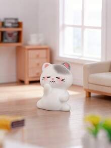 树脂猫咪摆件，微景观装饰，可爱桌面/床头/置物架摆件，适用于卧室、客厅、梳妆台。圆润造型，细节生动精致，适合多种场景的日常装饰。 - 彩色 - 查看 7