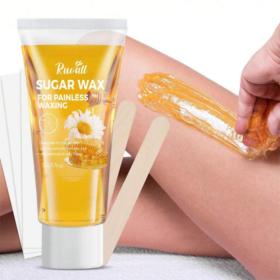 50g Natural Lemon Depilatory Wax, Suitable For Body, Underarm, Thigh And Arm Hair Removal, Gentle And Non-Irritating, Specially Designed For Sensitive Skin, Cleanly And Gently Removes Hair. - Multicolor - View 1