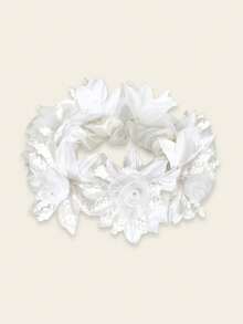 1pc Women's New Solid Color Faux Fabric Daisy & Rose Flower Hair Scrunchie, Suitable For Daily, Vacation, Hairstyle, Hair Tie, Hair Accessories, Holiday Gift ,Ponytail Holders ,Hair Elastics ,Hair Rubber Bands ,Hair Rope - Multicolor - View 14