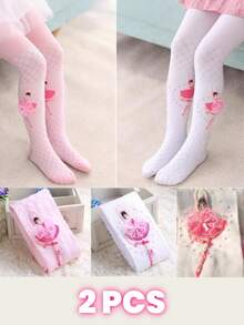 1/2 đôi quần tất họa tiết ba lê cho bé gái, thoải mái, thoáng khí, mềm mại, không trơn trượt, thích hợp cho khiêu vũ và mặc hàng ngày. - Nhiều màu - Xem 21