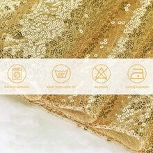 eluckya 1/6/12-Pack Gold Sequin Table Runner – Sparkling Sequined Fabric, Festive Christmas Table Runner, Suitable For Weddings, Parties, Catering Events, Christmas, Room Decor, Valentine's Day, Centerpiece Decorations, Satin Silk Texture Tablecloth, Festive Home And Dining Room Decorations, Available In Multiple Sizes. - Vàng - Xem 6