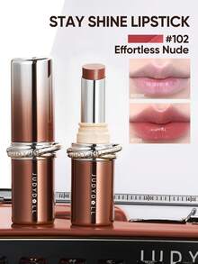 JUDYDOLL STAY SHINE LIPSTICK, Hydrating Lip Gloss, Non-Stick, Limited Edition For New Year - 102 Màu nude tự nhiên - Xem 1