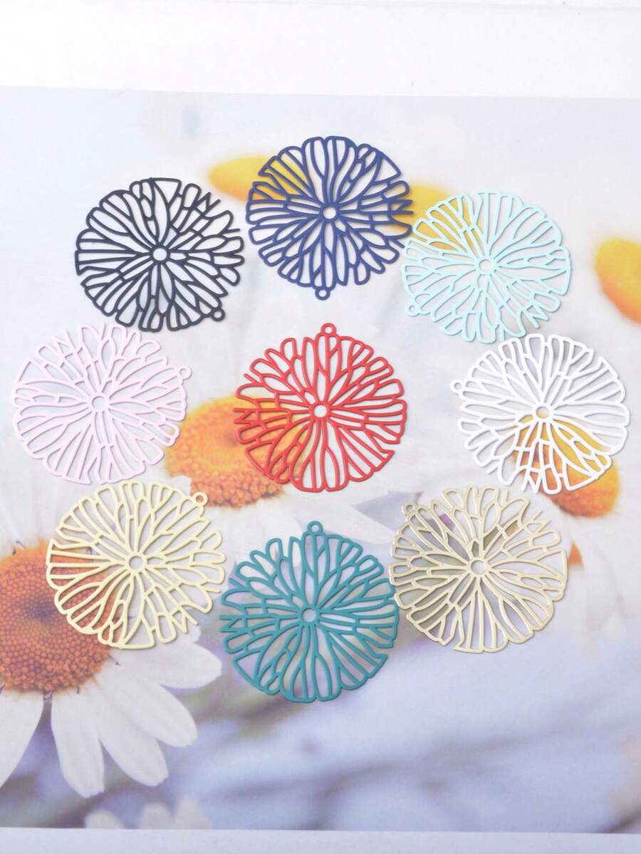 6pcs Filigree Jewelry Round Charms, Suitable For DIY Necklace - Filigree Jewelry - View 1