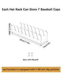 DIY亚克力帽子架，适用于玄关或衣柜，节省空间，可收纳棒球帽和其他帽子，多层展示架 - 多色款 - 查看 7
