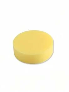 1pc Yellow Round Waxed Car Wash Sponge, High-Density Cotton, Does Not Shed Debris When Compressed, Car Polishing And Waxing Sponge, Double-Sided Practical Thickened Version