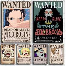 ONE PIECE 1/2/3/6件套复活节流行卡通海报印刷帆布墙画，适用于卧室、客厅、酒吧、咖啡厅、入口处，无框墙面装饰