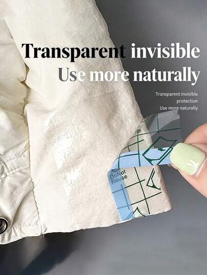 Denna högkvalitativa transparenta PU-tejp är utformad för dunjackor. Den är lätt att klippa och applicera, vilket gör den mycket lämplig för dunjackor som är benägna att fläcka, särskilt runt kragen och manschetterna. Dunjackans krageskydd är ett idealiskt verktyg för att förhindra sminkfläckar och hålla kragen ren.