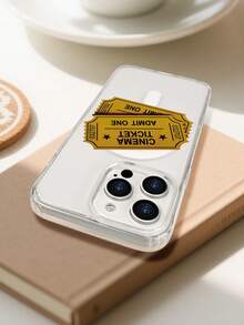 Lujo Ligero Estilo y BellezaCine Ticket Funda de Teléfono Transparente con Compatibilidad de Carga Inalámbrica Magnética Compatible con 17 17PROMAX 17PRO 16PROMAX 16PRO y Todos los Modelos Imprescindi - transparente - Ver 5