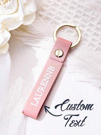 1 st personlig namnnyckelring anpassad text PU-lädernyckelring med flera färgalternativ minimalistisk bokstavsrem nyckelring personlig namnbricka för nycklar väskor ryggsäckar bagage hållbart PU-lädermaterial anpassat namn present till kvinnor män par vänner familj tonåringar barn personlig vardagsaccessoar för hemmet bil kontor skola