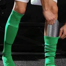 1 Pair Football Shin Guards, Sturdy Impact Protection, Soccer Leg Pads, Fit Snugly On Calves, Unisex - Black - View 4