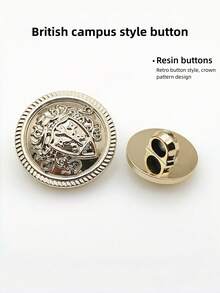 20pcs Vintage Gold Floral Plastic Buttons, High-End Coat, Jacket, Sweater, DIY Sewing Buttons