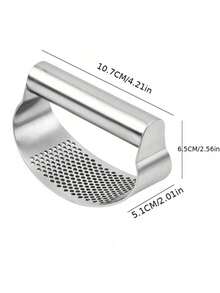1pc Practical Multifunctional Shiny Silver Stainless Steel Garlic Press, Made Of Durable High-Hardness Stainless Steel, Suitable For Pressing Garlic/Ginger, Ideal For Home Kitchen, Baking, Party Catering, Travel & Camping, Manual Garlic Ginger Press, Kitchen Seasoning Tool, Versatile Garlic Press, Father's Day/New Year/Birthday Gift - 彩色 - 查看 10