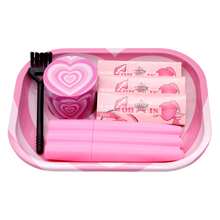 7pcs Rolling Tray Set, Including 7"*5.5" Rolling Tray, 3 Volumes Of Fruity Rolling Papers, Metal Grinder, Three-Hole Cigarette Case,Small Brush, Easy To Carry, Birthday And Gift For Friends. Father's Day Gift. - Nhiều màu - Xem 12