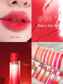 ESpoir 丝绒哑光唇膏，哑光妆效，持久显色，3克 - #04 RED-Y SET GO - 查看 4