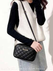 Women's Quilted Crossbody Bag Stylish Compact Handbag Fashion Shoulder Bag With Top Handle Embroidered Camera Bag New Style Single-Strap Diamond-Quilted Bag Can Be Used As Valentine's Day, Thanksgiving, Halloween,Christmas Gift. - Nhiều màu - Xem 6