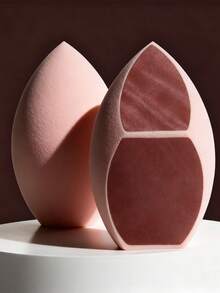 1/2个全新超柔软干湿两用化妆指纹美容蛋粉扑，无粉化妆海绵蛋工具 - 彩色 - 查看 11