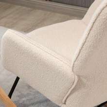 HOMCOM Rocking Chair, Accent Chair, Relaxing Chair With Berber Fleece, For Bedroom, Up To 120 Kg, Beige, 71x92x101 Cm