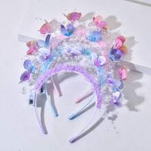 多色LED花冠头饰，发光花朵头箍，适合婚礼、节日、圣诞节、新年派对、母亲节、毕业典礼等场合。