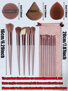 15件套化妆刷套装，包含2个黑色三角化妆海绵（适用于散粉），柔软且粘性强；另包含13支化妆刷，可用于腮红、液体唇膏、唇膏、润唇膏、遮瑕膏、眼线、粉底、妆前乳、散粉、高光、修容、定妆喷雾、眼影、腮红、膏状眼影、韩式妆容等。 - 彩色 - 查看 3