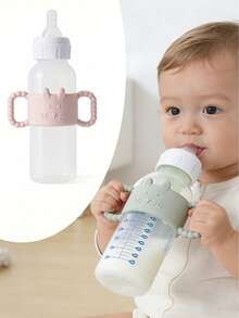 1pc Silicone Rabbit Shaped Narrow Straw Bottle Handle, Easy Grip Bottle Holder
