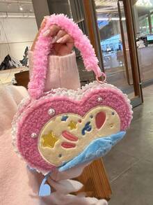 韩版ins风蕾丝珍珠蝴蝶毛绒翻盖手机壳，兼容 17 Pro Max、16 Pro Max；可爱卡通设计，兼容 14 Pro、13、15，保护套 - 粉色 - 查看 2